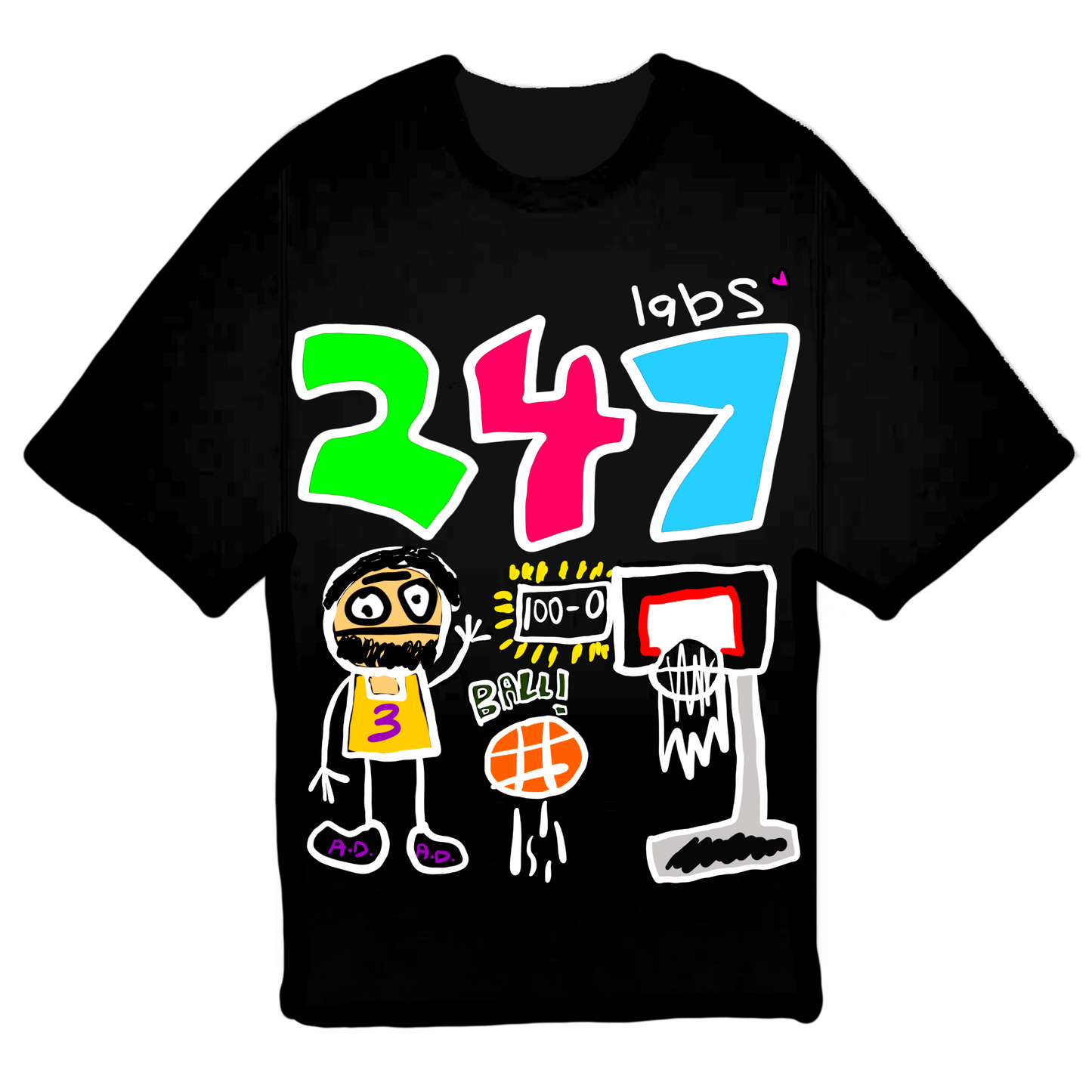 247 LABS A.D. TEE - BLACK