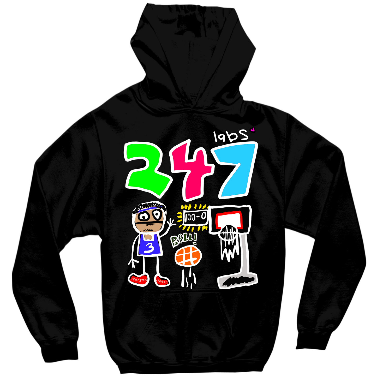 247 LABS IVERSON HOODIE - BLACK